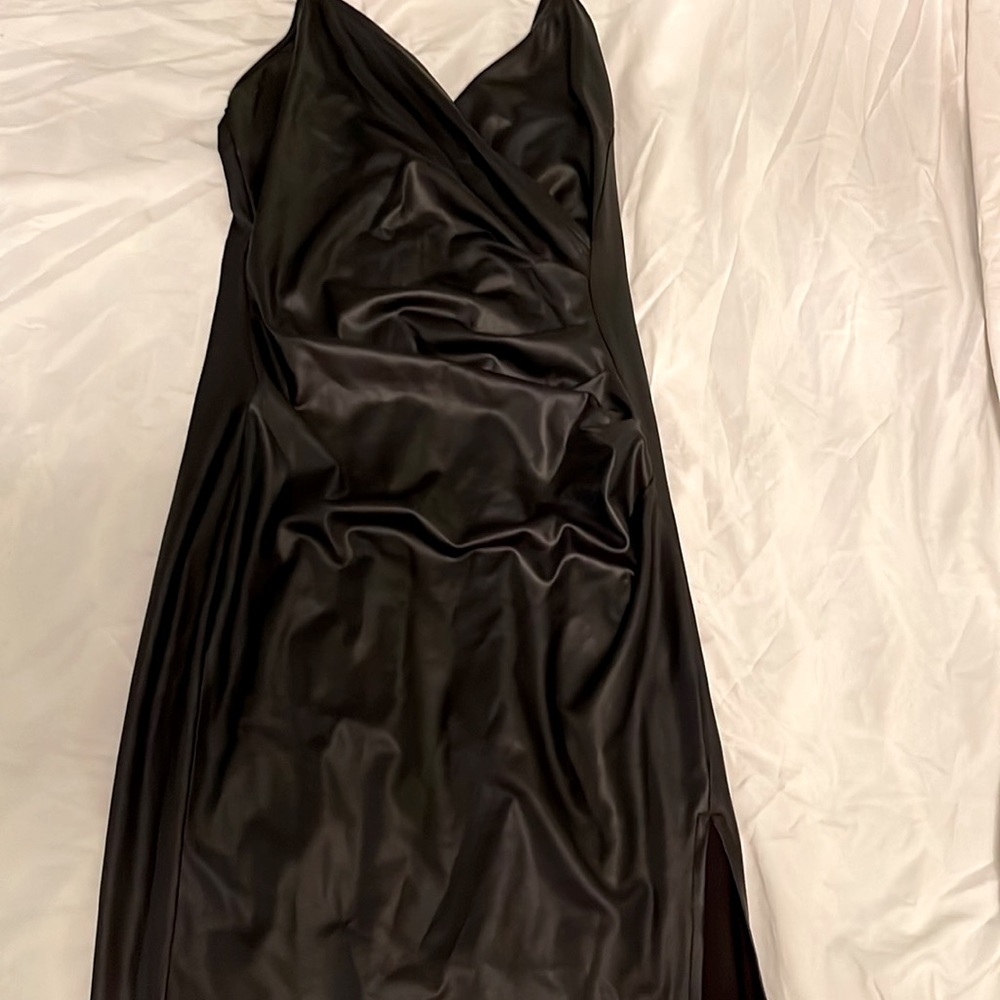 Faux leather dress